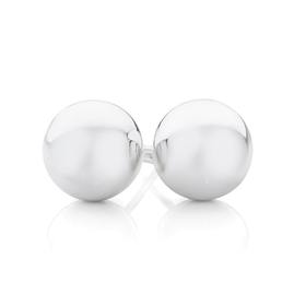 Silver+10mm+Basic+Ball+Stud+Earrings