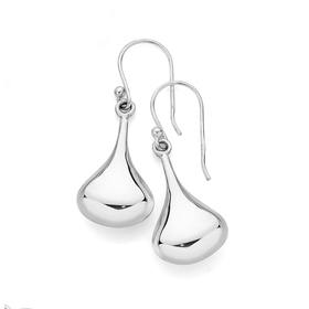 Silver+Teardrop+Hook+Earrings