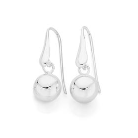 Silver+Ball+Drop+Earrings