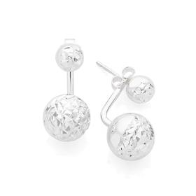 Silver+Ball+Ear+swing+Earrings