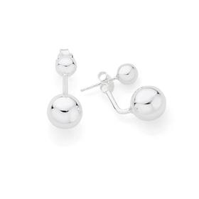 Silver+Ball+Ear+swing+Earrings