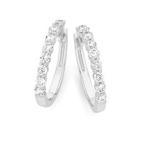 Silver+18mm+Round+CZ+Hoop+Earrings