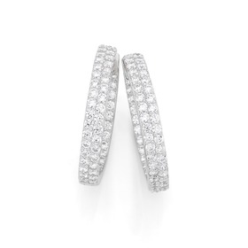 Silver-Pave-CZ-Hoops on sale