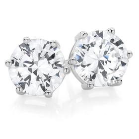 Silver+9mm+Cubic+Zirconia+Claw+Studs