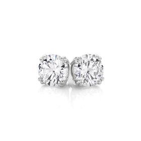 Silver-7mm-Cubic-Zirconia-Stud-Earrings on sale