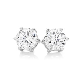 Silver+7mm+CZ+Stud+Earrings