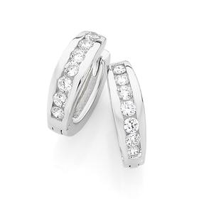 Silver-Cubic-Zirconia-Huggies on sale