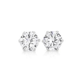 Silver+CZ+9mm+Stud+Earrings