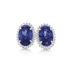 Silver-Dark-Blue-CZ-Cluster-Studs on sale