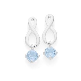 Silver-Natural-Blue-Topaz-Infinity-Drop-Earrings on sale