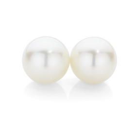 Silver-Round-Pearl-Studs on sale