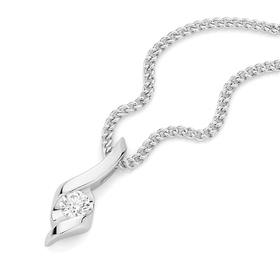 9ct-White-Gold-Diamond-Pendant on sale