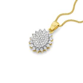 9ct+Gold+Diamond+Pendant