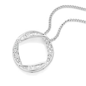 9ct-White-Gold-Diamond-Pendant on sale