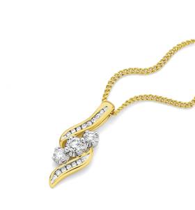 9ct-Gold-Diamond-Pendant on sale