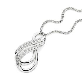 9ct-White-Gold-Diamond-Pendant on sale