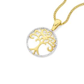 9ct-Gold-Diamond-Tree-of-Life-Pendant on sale