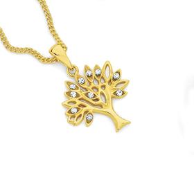 9ct+Gold+Crystal+Tree+of+Life+Pendant