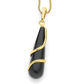 9ct+Gold+Black+Onyx+Enhancer+Pendant