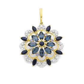 9ct-Gold-Tanzanite-Sapphire-London-Blue-Topaz-Diamond-Enhancer on sale