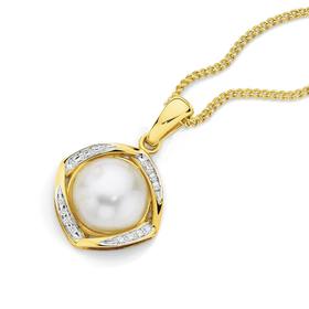 9ct-Gold-Mabe-Pearl-Diamond-Enhancer-Pendant on sale