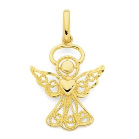 9ct+Gold+Filigree+Angel+Charm