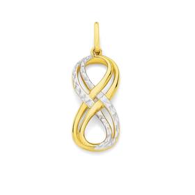 9ct+Gold+Two+Tone+Infinity+Pendant