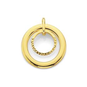 9ct+Gold+Double+Circle+Pendant