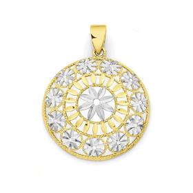 9ct-Two-Tone-Filigree-Pendant on sale