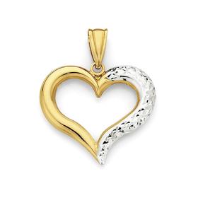 9ct+Two+Tone+Heart+Pendant