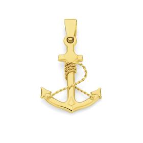 9ct+Gold+Anchor+Pendant