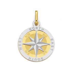 9ct-Gold-Two-Tone-Gents-Compass-Pendant on sale