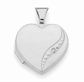 9ct+Gold+Two+Tone+Polished+Heart+Locket