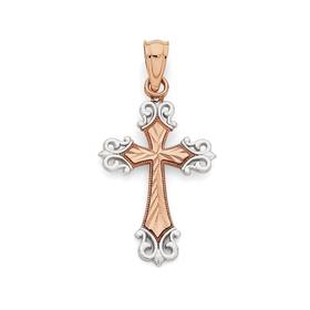 9ct-Two-Tone-Cross-Pendant on sale