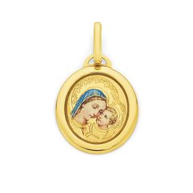 9ct-Gold-Enamel-Mother-Child-Pendant on sale