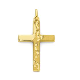 9ct+Gold+Footprints+Cross