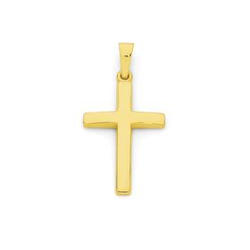 9ct+Gold+Polished+Cross+Pendant