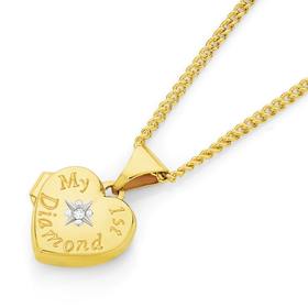 9ct+Gold+My+First+Diamond+Heart+Locket