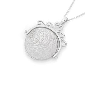 Silver+Engraved+Round+Locket