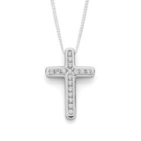 Silver+Cubic+Zirconia+Cross