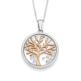 Silver+Astra+Rose+Plate+Tree+of+Life+Pendant