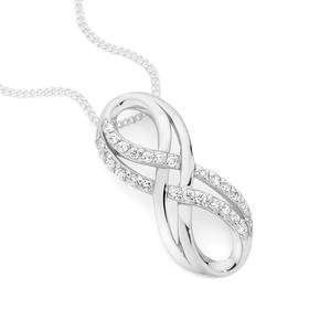 Silver+Cubic+Zirconia+Infinity+Pendant
