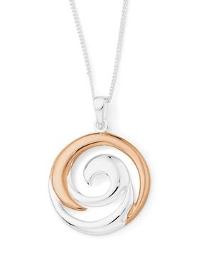 Silver+%26amp%3B+Rose+Gold+Plate+Open+Swirl+Pendant