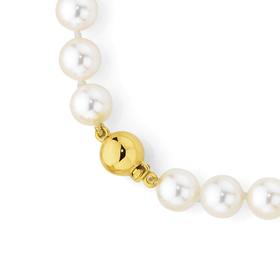 9ct+Gold+Cultured+Fresh+Water+Pearl+Necklace