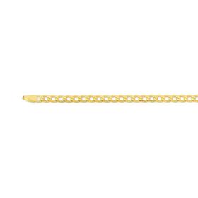 9ct+Gold+45cm+Bevelled+Curb+Chain