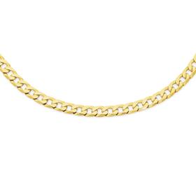 9ct+Gold+55cm+Solid+Bevelled+Curb+Chain