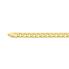 9ct+Gold+50cm+Bevelled+Curb+Chain