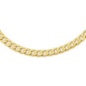 9ct+Gold+55cm+Solid+Bevelled+Curb+Chain