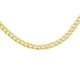 9ct+Gold+55cm+Solid+Bevelled+Close+Curb+Chain