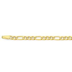 9ct+Gold+45cm+3%2B1+Figaro+Chain